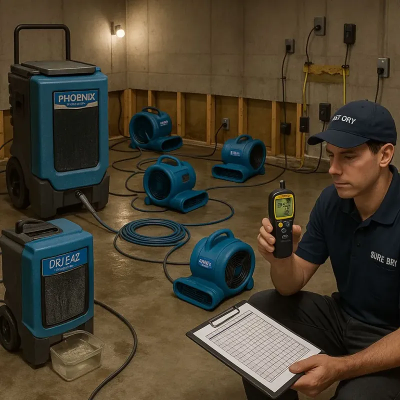 Structural Drying and Dehumidification process in District Heights, MD